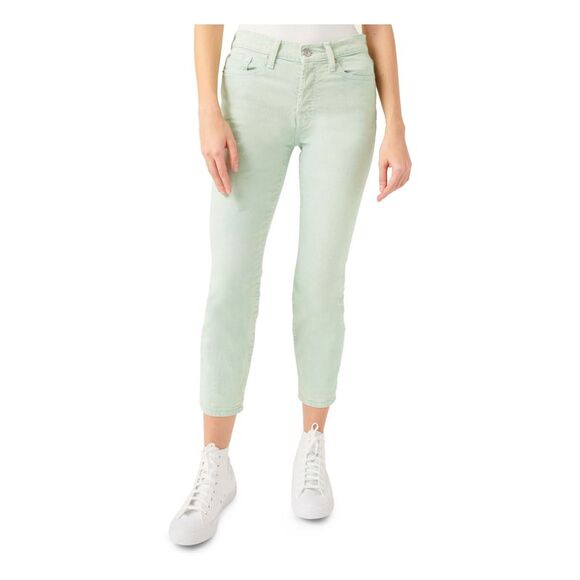 7 FOR ALL MANKIND Womens Green Button Fly Ankle Boyfri High Waist Jeans 30 - Picture 1 of 5